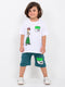 Oversized Ben 10 Cotton Short Set (White-Teal Green)