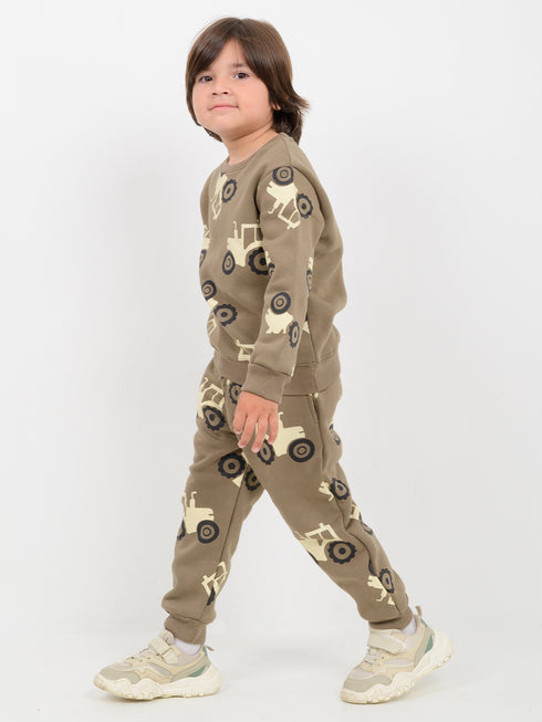 The Tractor Time Fleece Suit (Olive)