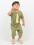 The Croco-Cuddles Cotton Short Set (Olive Green)
