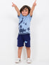 Dino Explorer Cotton Short Set (Light Blue-Navy Blue)