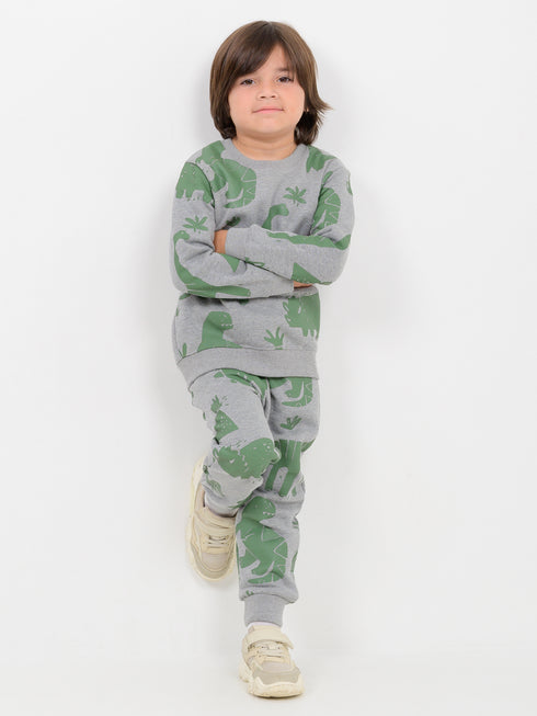 The Dino-Mite Fleece Suit (Grey)