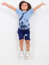 Dino Explorer Cotton Short Set (Light Blue-Navy Blue)