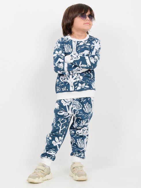 The Woodland Tales Fleece Suit (White-Blue)