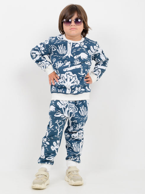The Woodland Tales Fleece Suit (White-Blue)