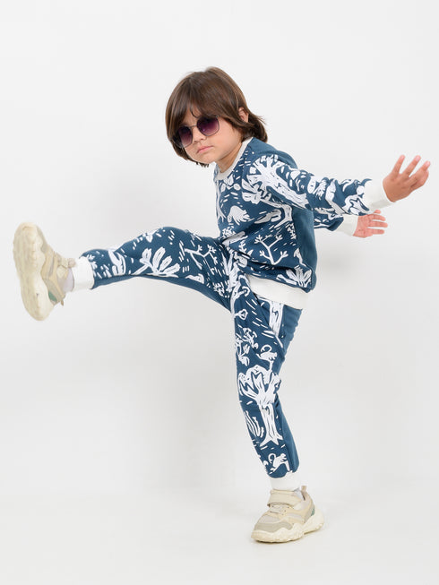The Woodland Tales Fleece Suit (White-Blue)