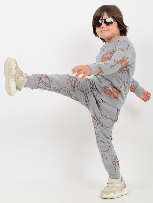 Jungle Jammies Fleece Suit (Grey)