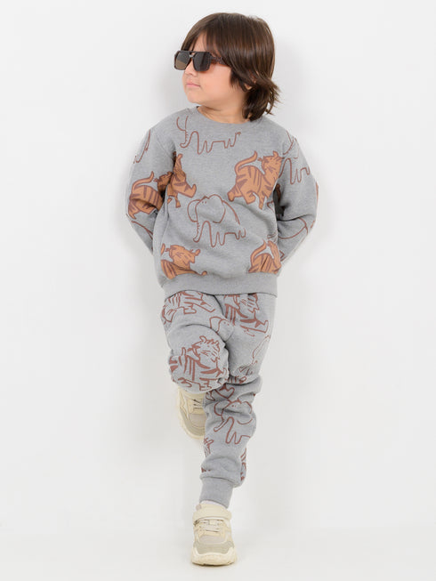 Jungle Jammies Fleece Suit (Grey)