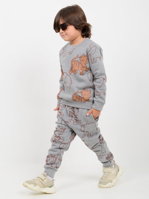 Jungle Jammies Fleece Suit (Grey)