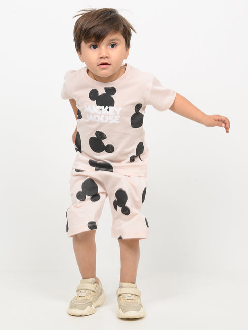 Classic Mickey Cozy Cotton Short Set (Light Pink)