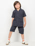 Imported Chambray 2 Piece Short Set (Black)