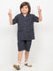 Imported Chambray 2 Piece Short Set (Black)