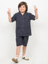 Imported Chambray 2 Piece Short Set (Black)