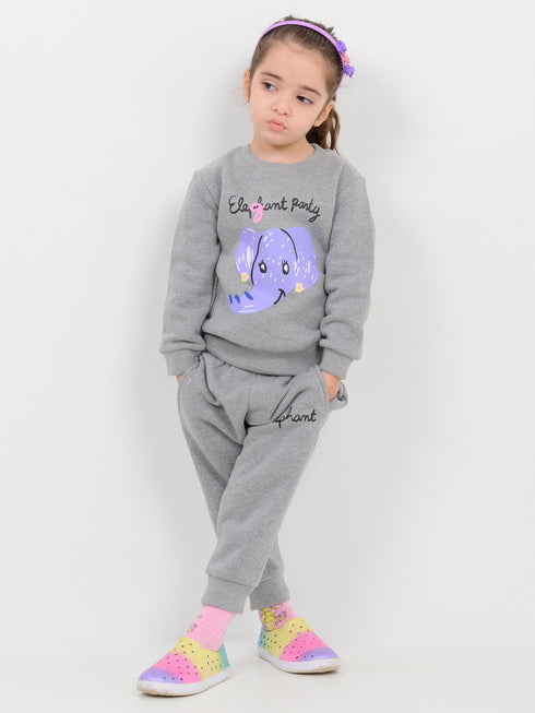 Elephant Party Fleece Suit (Grey)