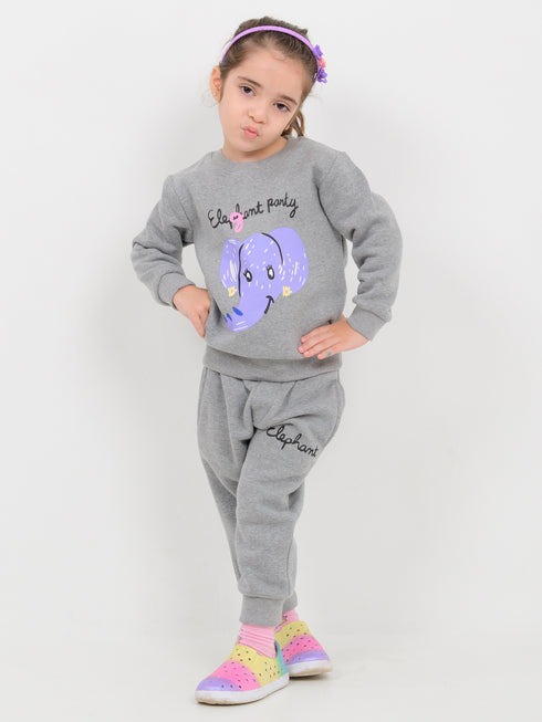 Elephant Party Fleece Suit (Grey)