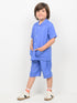 Imported Denim Chambray 2 Piece Short Set (Royal Blue)