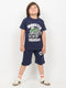 Monster Trucker Cotton Short Set (Navy Blue)