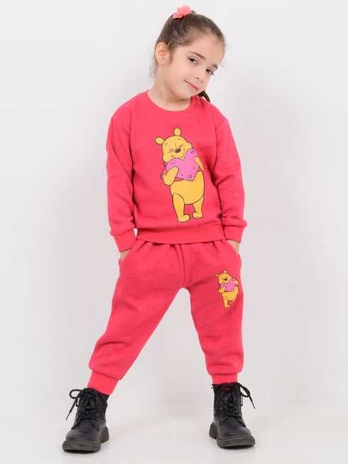 Pooh & Heart Themed Fleece Suit (Rosewood Red)