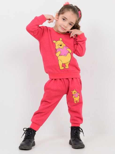 Pooh & Heart Themed Fleece Suit (Rosewood Red)