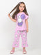 Frill Sleeves Balloon Bunny Cotton Trouser Set (Lilac)