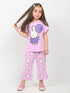 Frill Sleeves Balloon Bunny Cotton Trouser Set (Lilac)