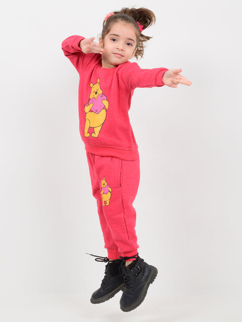 Pooh & Heart Themed Fleece Suit (Rosewood Red)