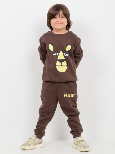 The Papa Bear Fleece Suit (Chocolate Brown)
