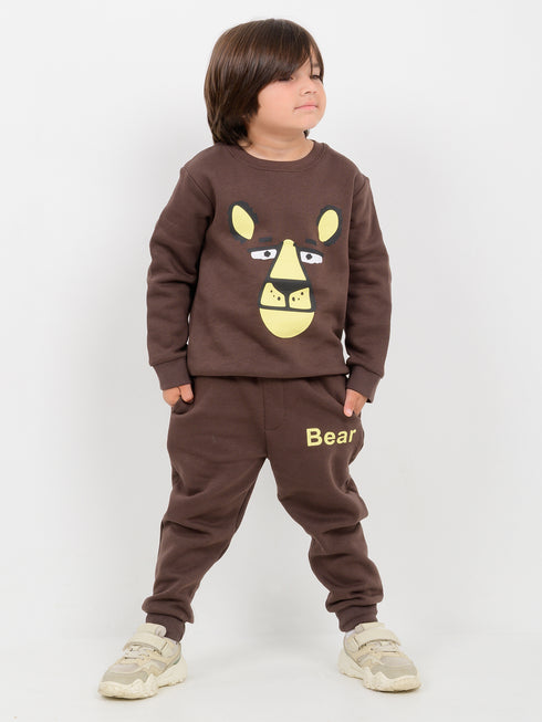 The Papa Bear Fleece Suit (Chocolate Brown)