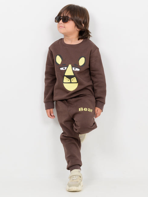 The Papa Bear Fleece Suit (Chocolate Brown)