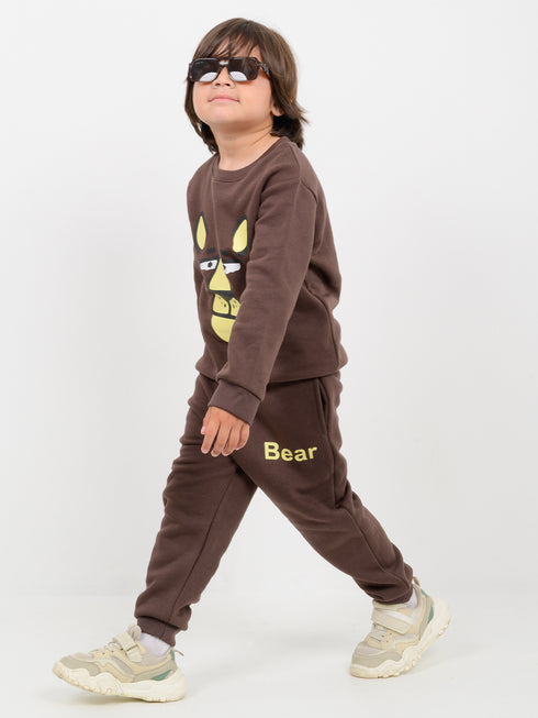 The Papa Bear Fleece Suit (Chocolate Brown)