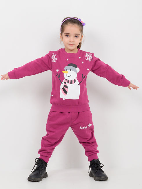 Snow Buddy Fleece Suit (Deep Pink)