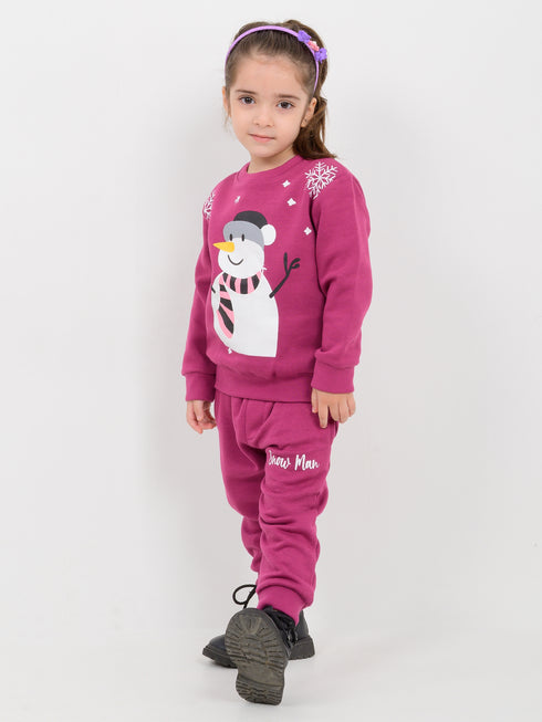 Snow Buddy Fleece Suit (Deep Pink)