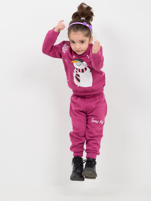 Snow Buddy Fleece Suit (Deep Pink)