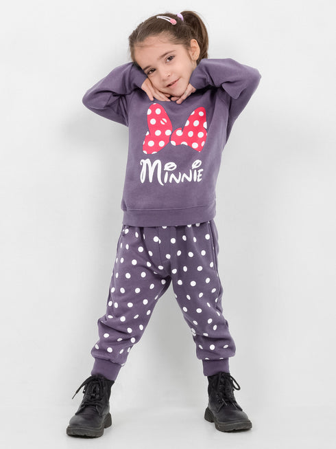 Polka Minnie's Bow Fleece Suit (Purple)