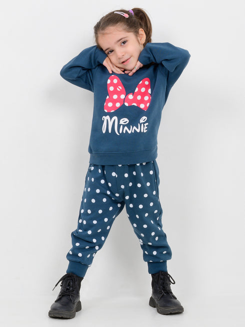 Polka Minnie's Bow Fleece Suit (Midnight Blue)