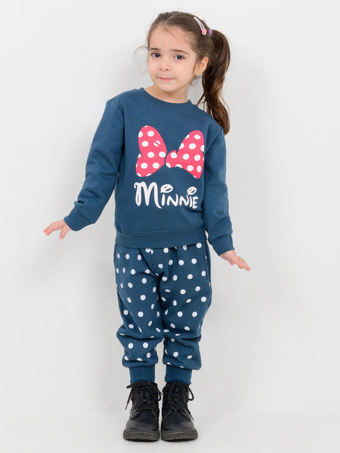 Polka Minnie's Bow Fleece Suit (Midnight Blue)