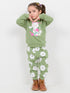 Blooming Kitty Fleece Suit (Soft Green)
