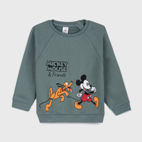 H&M Mickey & Pluto Sweatshirt (Green)