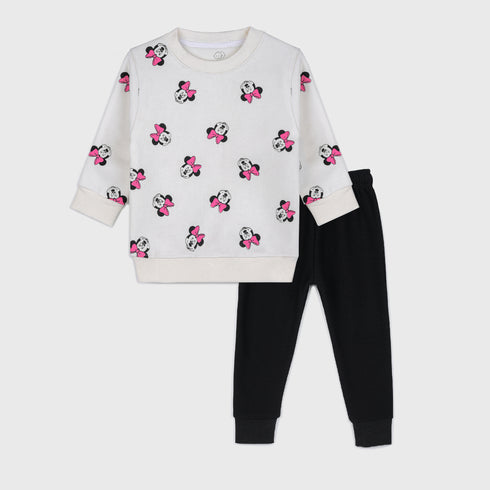 Minnie Mouse Fleece Tracksuit (White-Black)