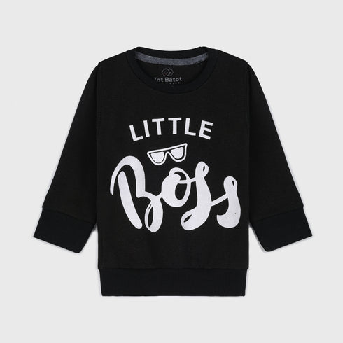 Little Boss Fleece Tracksuit (Black)