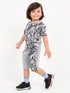 Patterned Cotton Short Set (Gray)