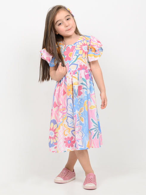 Imported Linen Fairy Meadow Frock (Candy Bloom)