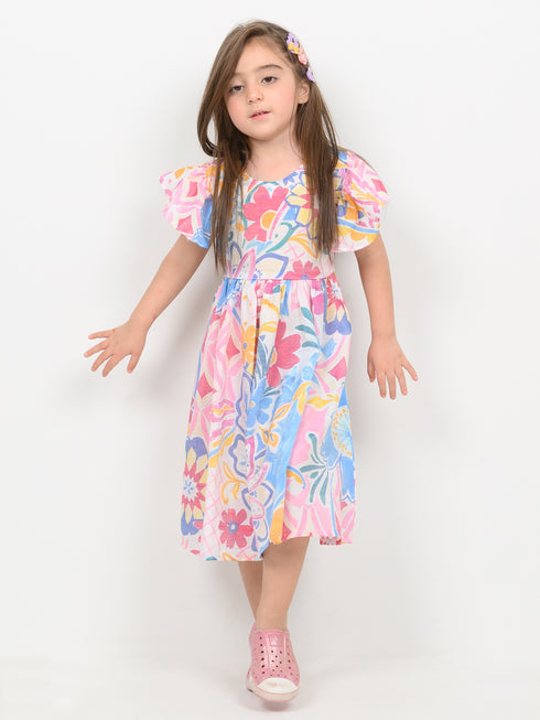 Imported Linen Fairy Meadow Frock (Candy Bloom)
