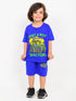Oversized Tractor Power Cotton Short Set (Royal Blue)