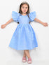 Imported PC Cotton Angel Sleeves Frock (Sky Blue)
