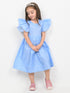 Imported PC Cotton Angel Sleeves Frock (Sky Blue)