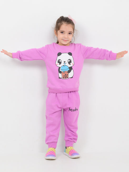 The Sweet Panda Fleece Suit (Light Purple)
