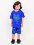 Oversized Jurassic Dino Cotton Short Set (Royal Blue)