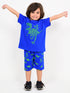Oversized Jurassic Dino Cotton Short Set (Royal Blue)
