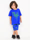Oversized Jurassic Dino Cotton Short Set (Royal Blue)