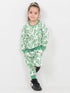 Playday Palm Fleece Suit (White-Grass Green)
